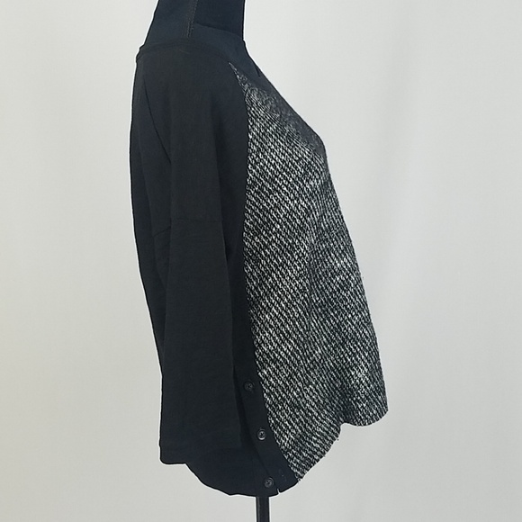 Madewell women S tweed front crewneck sweater 3/4 sleeve grungecore Gorpcore - Picture 4 of 6